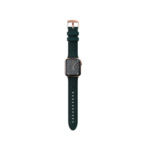 Njord Salmon Leather Strap for Apple Watch (44/45mm) - Dark Green