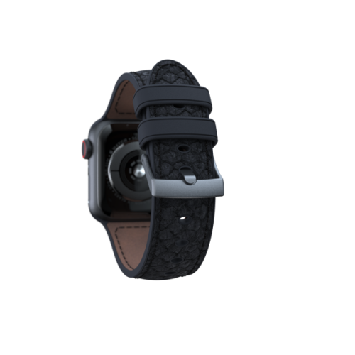 Njord Salmon Leather Strap for Apple Watch 40/41/42mm - Dark Grey