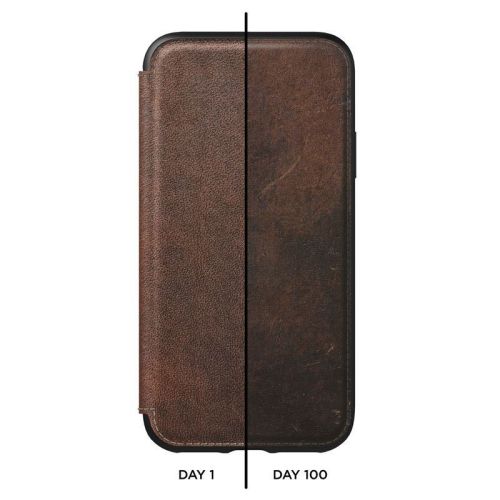 Nomad Folio, Leather, Rugged, Rustic Brown, iPhone XS Max