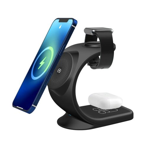 CELLY Magnetic Stand Charger 3in1 - Black